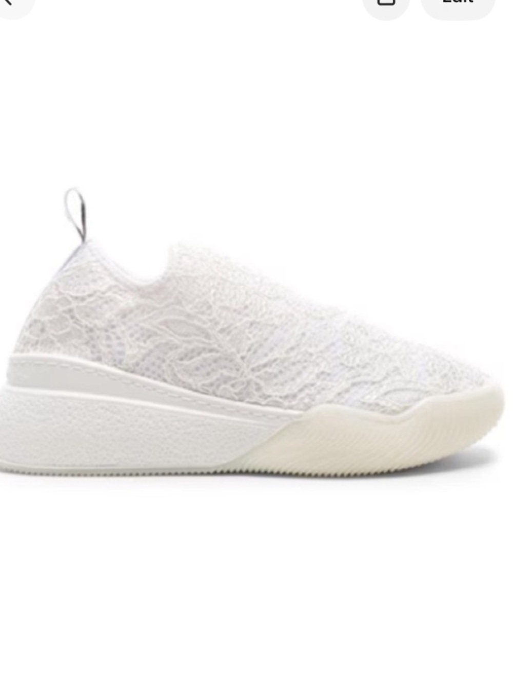 Stella McCartney White Lace Slip-On Sock Sneakers size 9